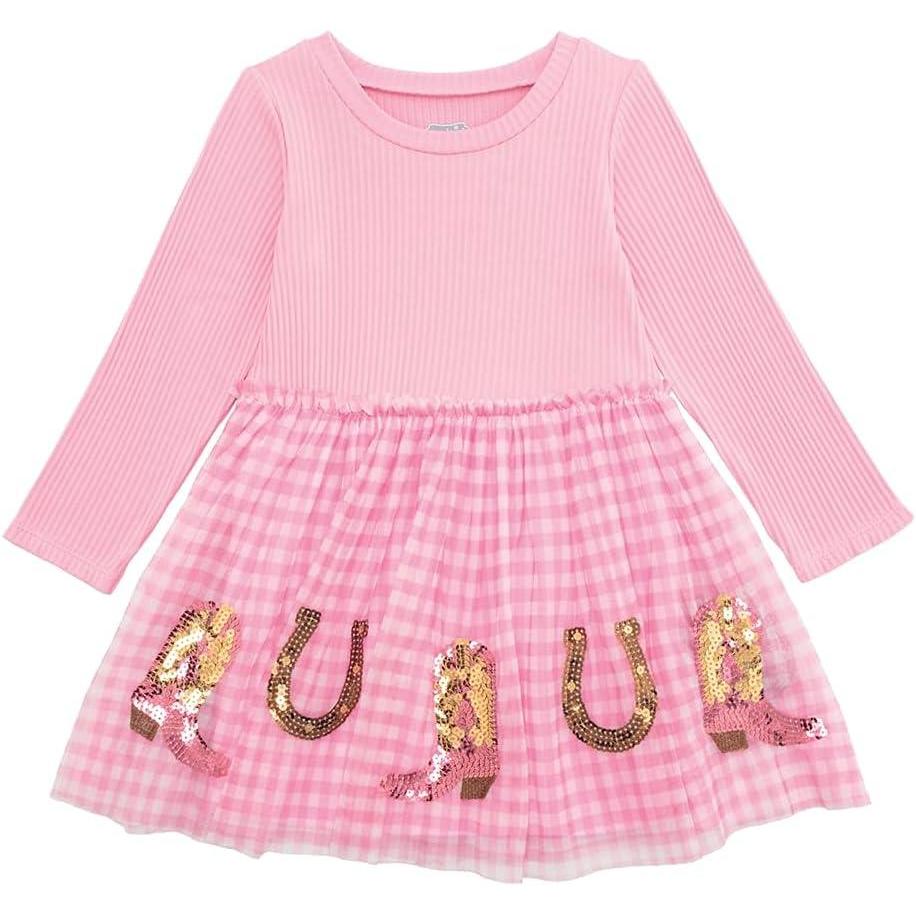 imageMud Pie Girls Kids Sequin Western Tutu DressPink