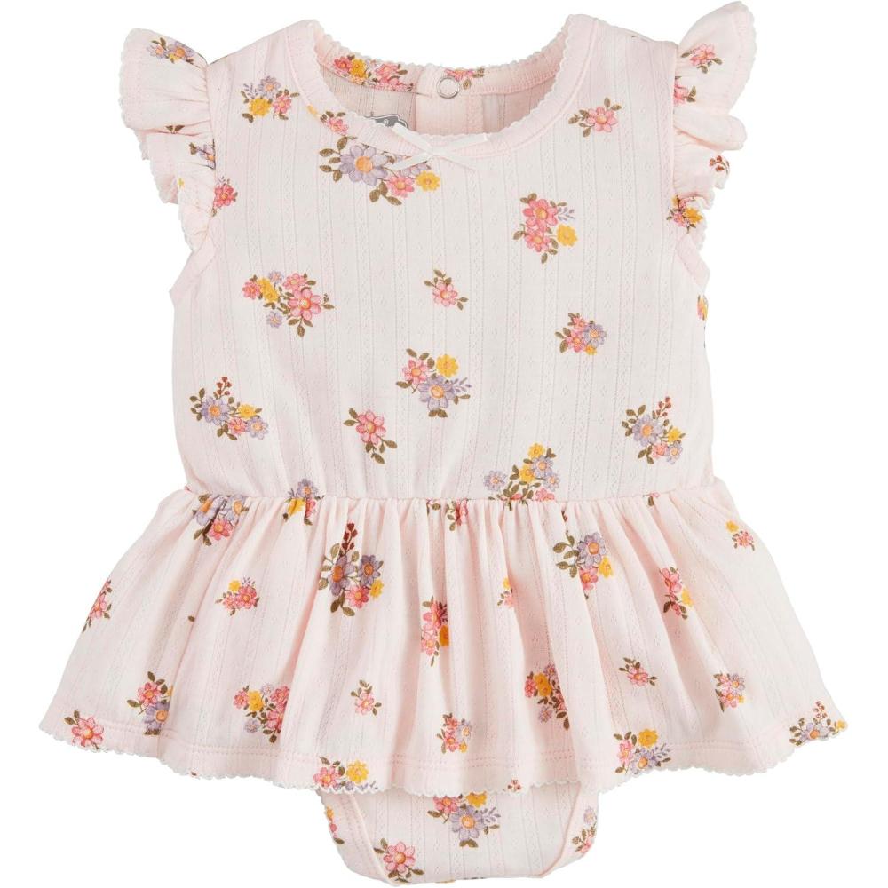 imageMud Pie babygirls Childrens Pointelle Floral CrawlerPink
