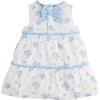 Mud Pie Baby Girls Children’s Blue Floral Tiered Dress(Blue)