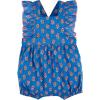 Mud Pie Baby Girls Children’s Ruffle Print Romper(Blue Floral)
