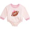 Mud Pie Baby Girls Kids Baby Girl Stripe Sequin One-piece Bubble(Pink)