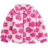 Mud Pie Baby Girls Kids Flower Sherpa Jacket(Pink)