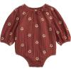 Mud Pie Baby Girls Mud Pie Baby Embroidered Daisy Crinkle Gauze Bubble(Rust/Copper)