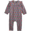 Mud Pie Baby Girls Mud Pie Baby Girl Floral Block Print One Piece(Grey)