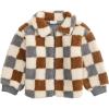 Mud Pie Baby Kids Boy Sherpa Check Jacket(Brown)