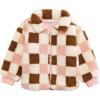 Mud Pie Baby Kids Girl Sherpa Check Jacket(Pink)