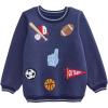Mud Pie Boys Kids Sports Patch Sweatshirt(Navy)