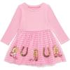 Mud Pie Girls Kids Sequin Western Tutu Dress(Pink)