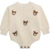 Mud Pie Unisex-Baby Mud Pie Baby Bear Sweater Bubble(White)