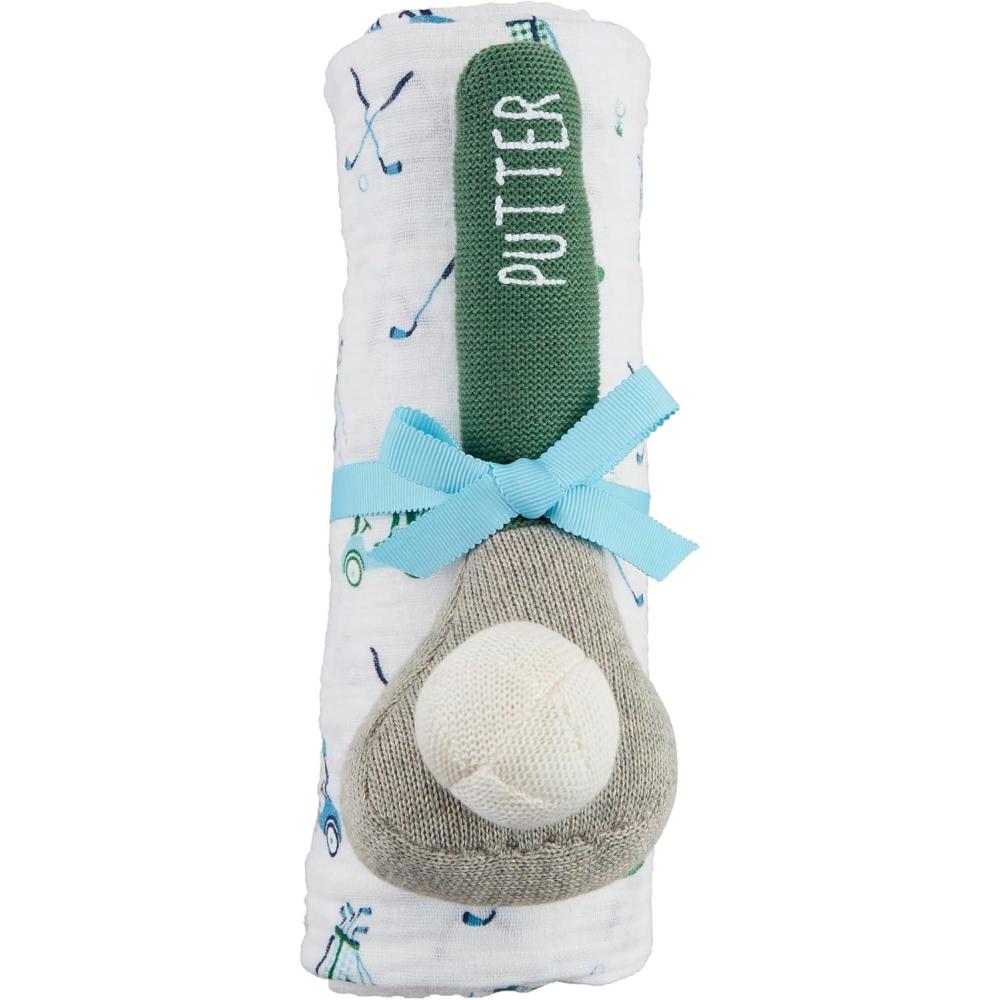 imageMud Pie Childrens Boy Golf Swaddle and Rattle