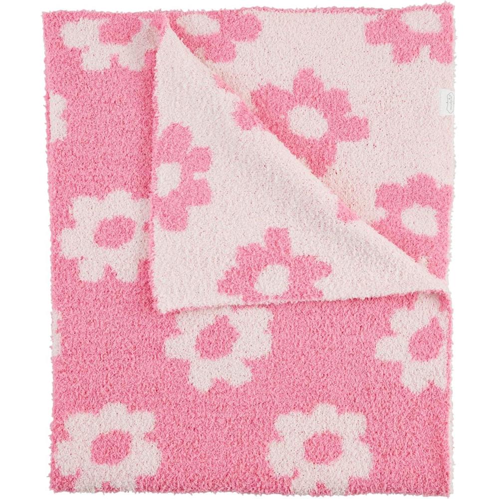imageMud Pie Childrens Pink Chenille Flower Blanket