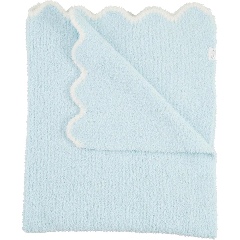 imageMud Pie Childrens Pink Scallop Chenille BlanketBlue Scallop