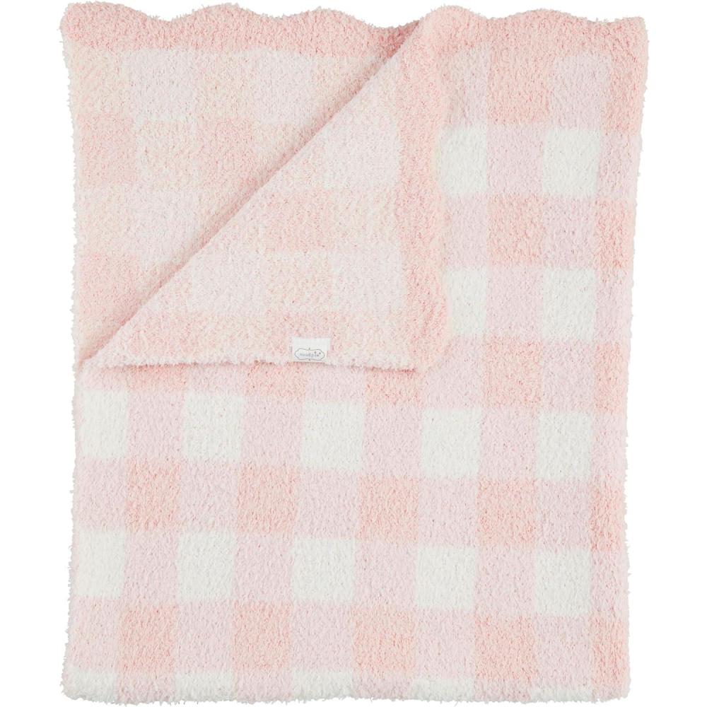 imageMud Pie Childrens Pink Scallop Chenille BlanketPink Gingham