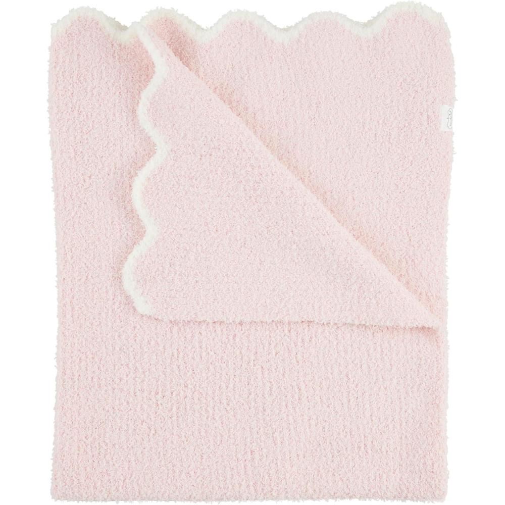 imageMud Pie Childrens Pink Scallop Chenille BlanketPink Scallop