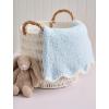 Mud Pie Children’s Pink Scallop Chenille Blanket(Blue Scallop)