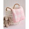 Mud Pie Children’s Pink Scallop Chenille Blanket(Pink Gingham)