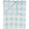 Mud Pie Children’s Pink Scallop Chenille Blanket(Blue Gingham)