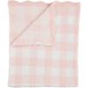 Mud Pie Children’s Pink Scallop Chenille Blanket(Pink Gingham)