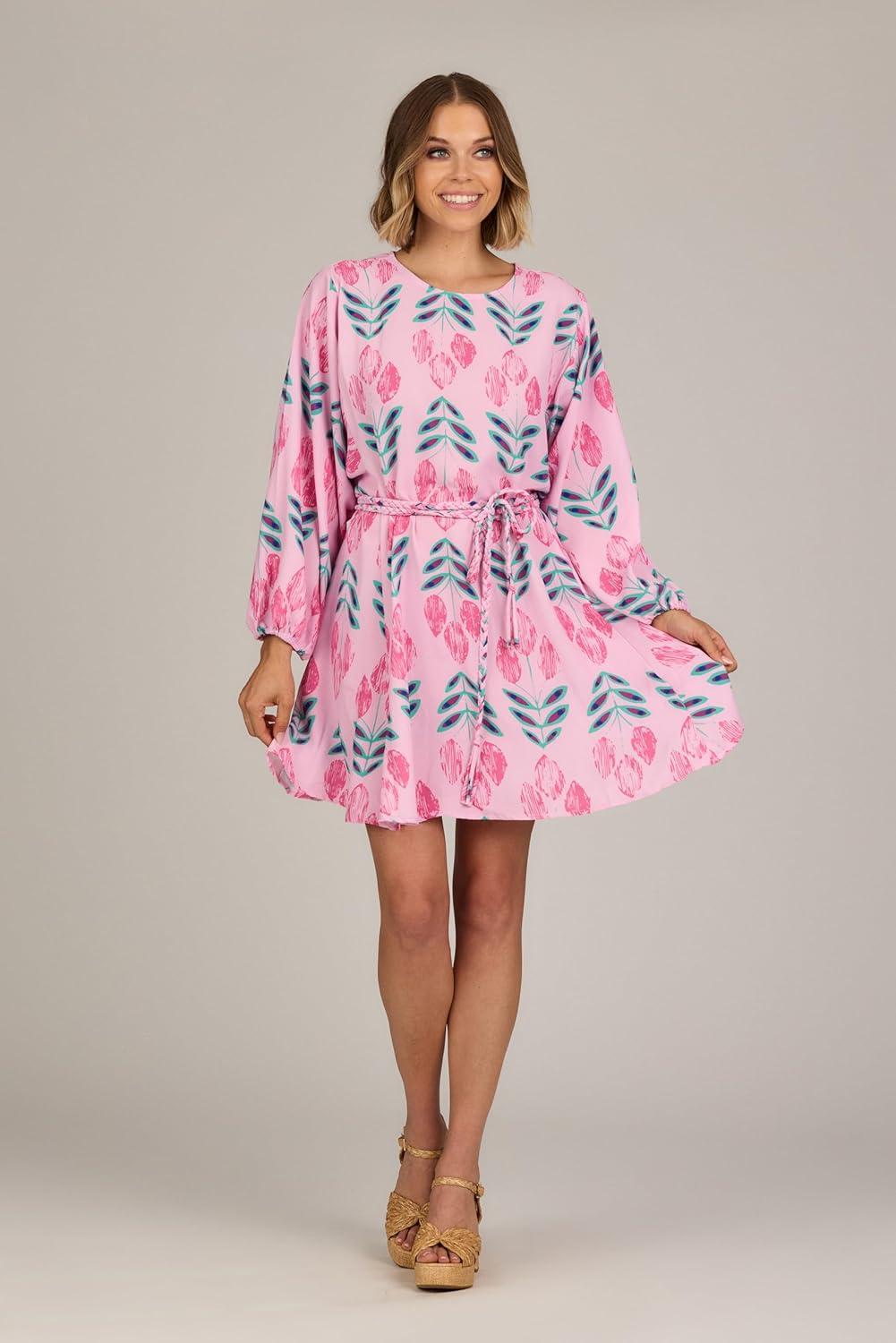 imageMud Pie Womens Dutton Flounce DressPink