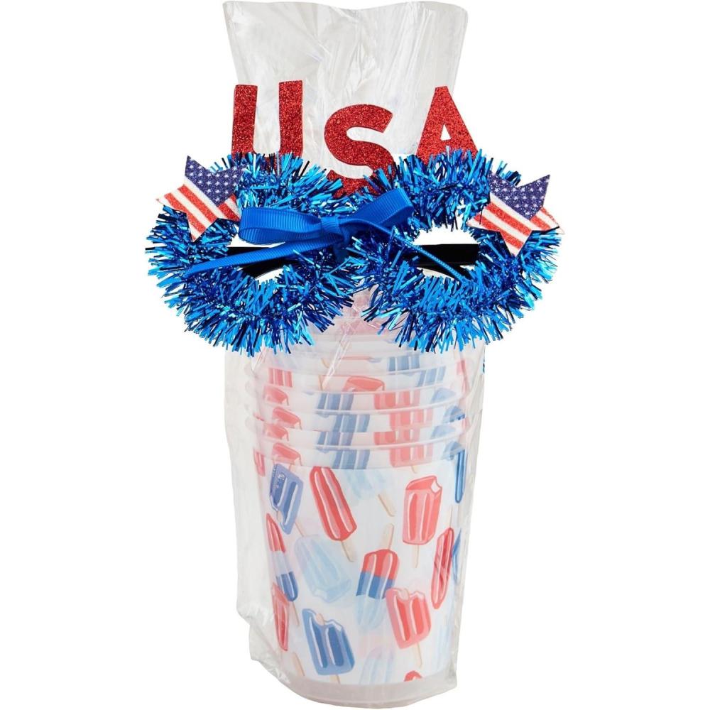 imageMud Pie Womens 4Th Of July Party Cup Set Red