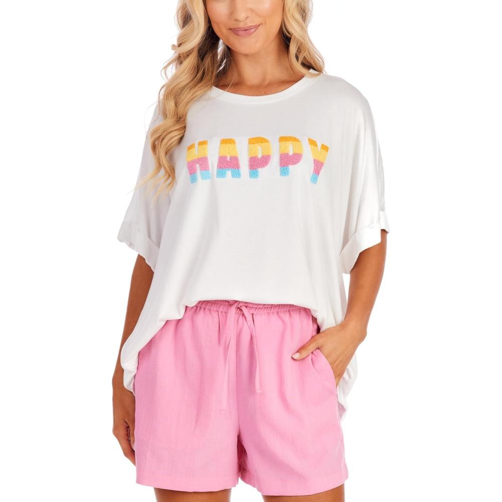 imageMud Pie Womens Nate Patch TeeWhite