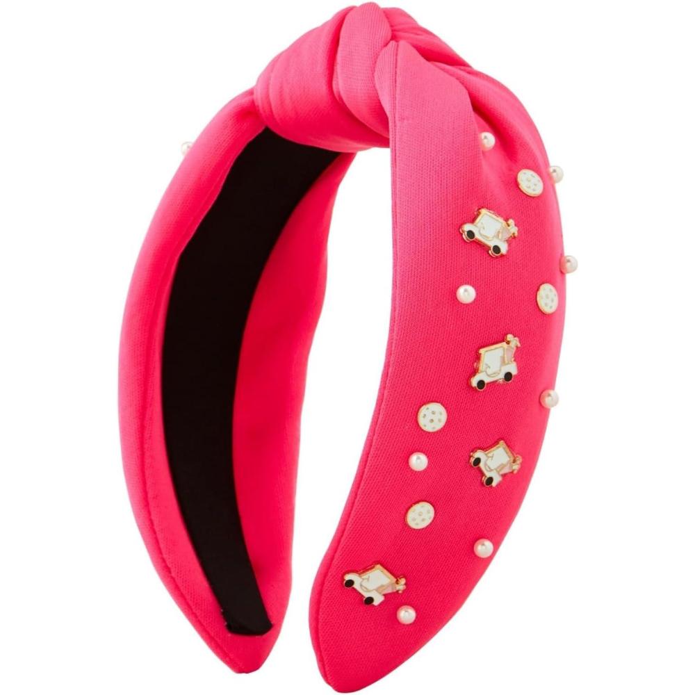 imageMud Pie Womens Sports Icon Headband Outer Width 3quot  Knot Height 1 14quot Pink