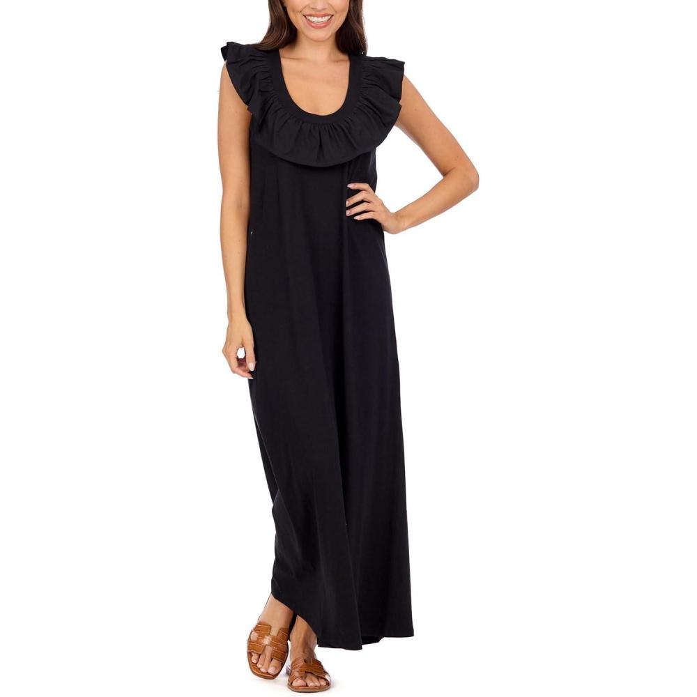 imageMud Pie Womens Womens Kimi Ruffle Maxi DressBlack