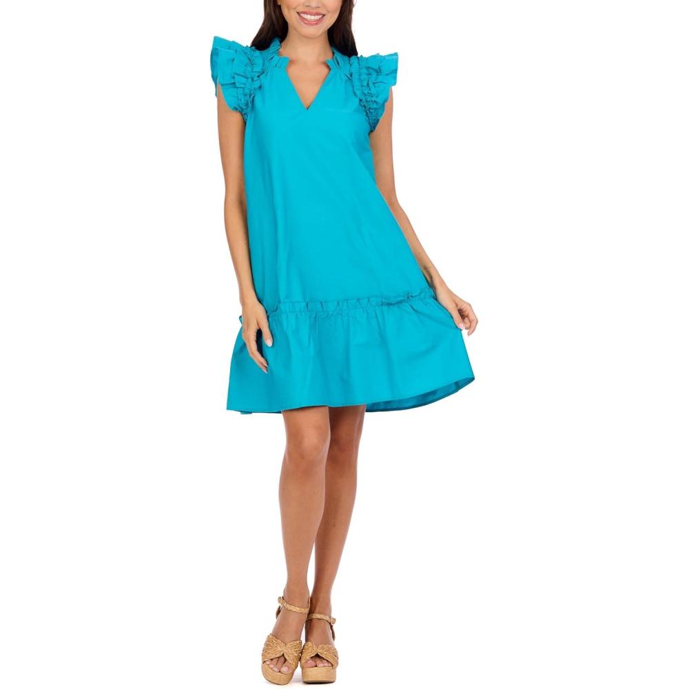 imageMud Pie Womens Womens Riggs Ruffle DressBlue
