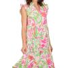Mud Pie Women’s Adair Tiered Maxi Dress(Pink)