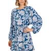 Mud Pie Women’s Dutton Flounce Dress(Blue)