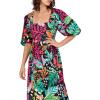 Mud Pie Women’s Gentry Printed Midi Dress(Black)