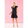 Mud Pie Womens Women’s Riggs Ruffle Dress(Black)