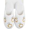 Mud Pie Women’s Bride Slippers, Small/Medium 6-8 | Large/Extra Large White