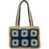 Mud Pie Women’s Floral Crochet Mini Tote(Blue)