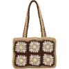 Mud Pie Women’s Floral Crochet Mini Tote(Brown)