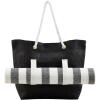 Mud Pie Women’s Mat Tote Set(Black)