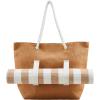 Mud Pie Women’s Mat Tote Set(Tan)