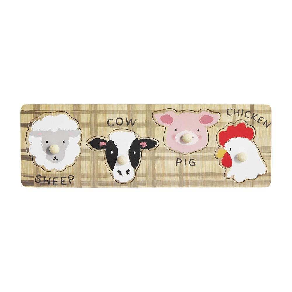 imageMud Pie Childrens Knob Puzzle Farm