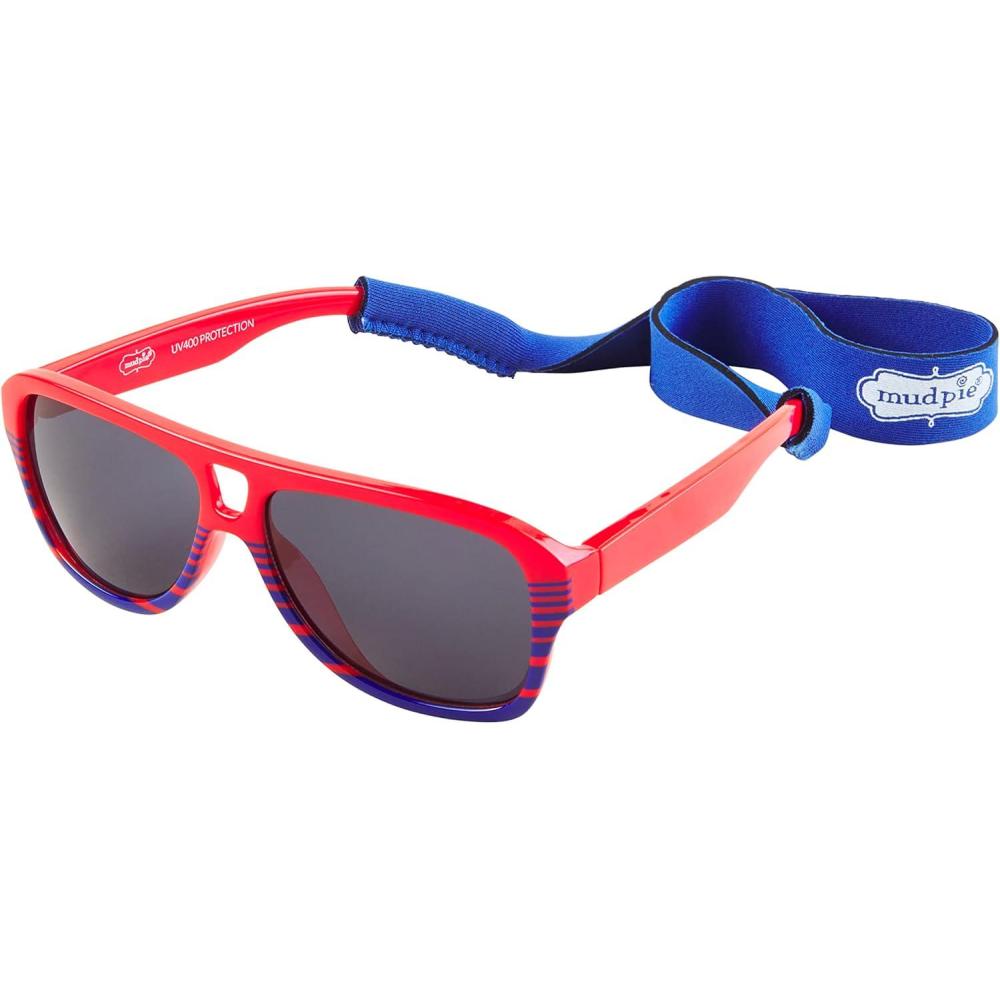 imageMud Pie Glam Toddler Boy Sunglasses ampamp Strap SetRed