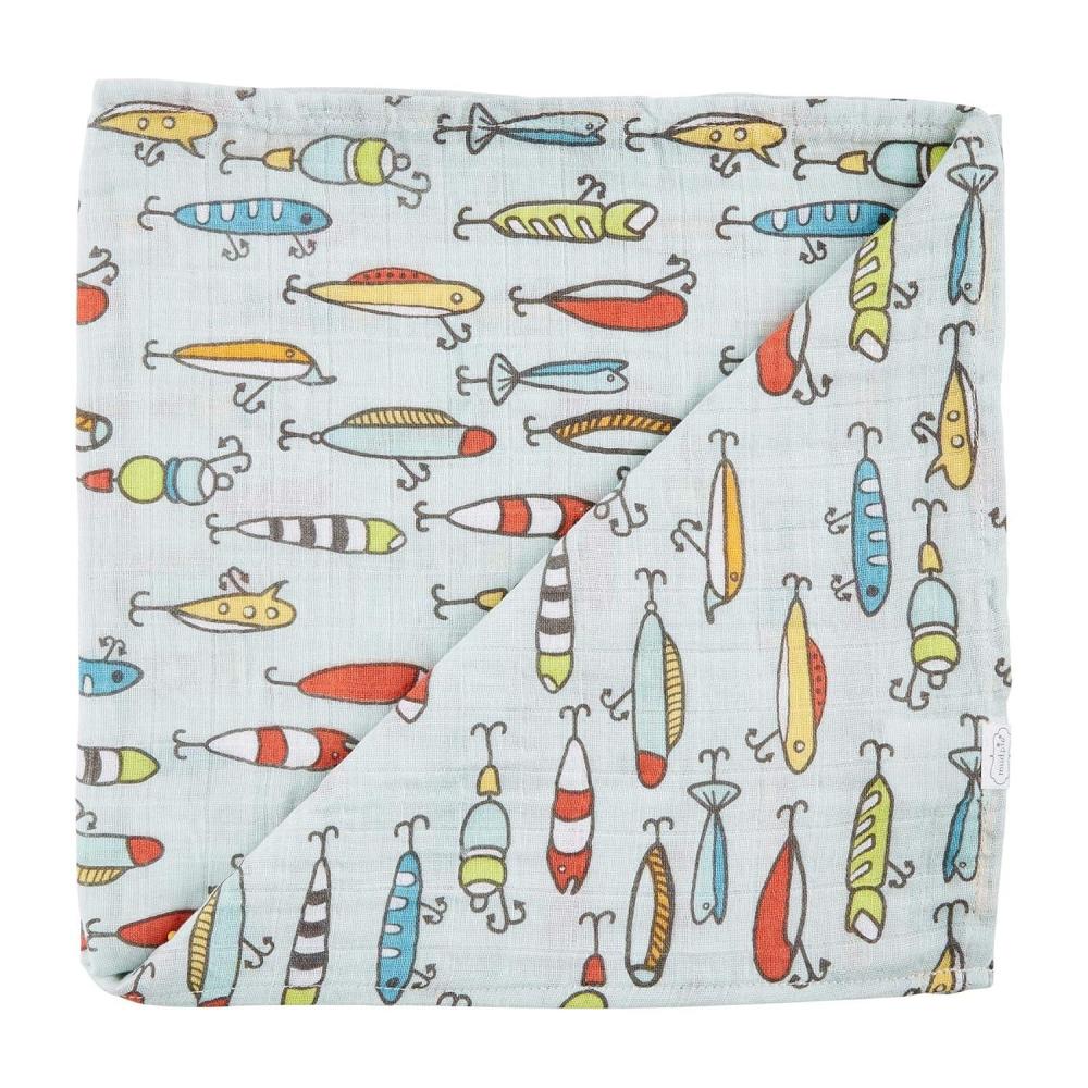 imageMud Pie Kids Fishing Muslin Swaddle Blanket Multi 12140058