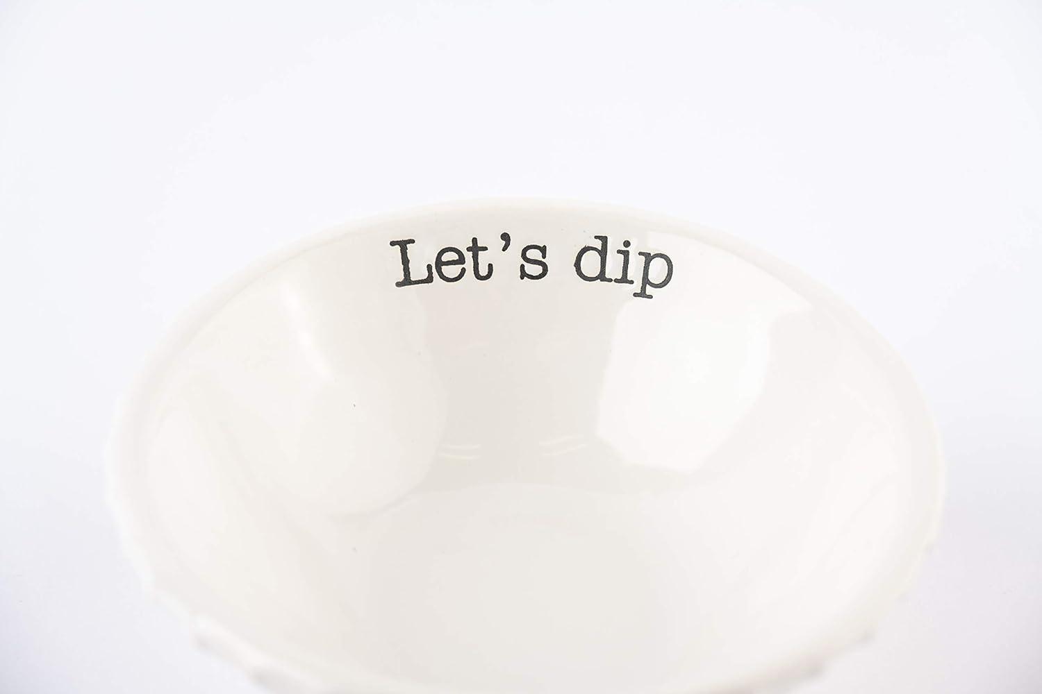 imageMud Pie Circa Lets Dip Set White 2quot x 6quot