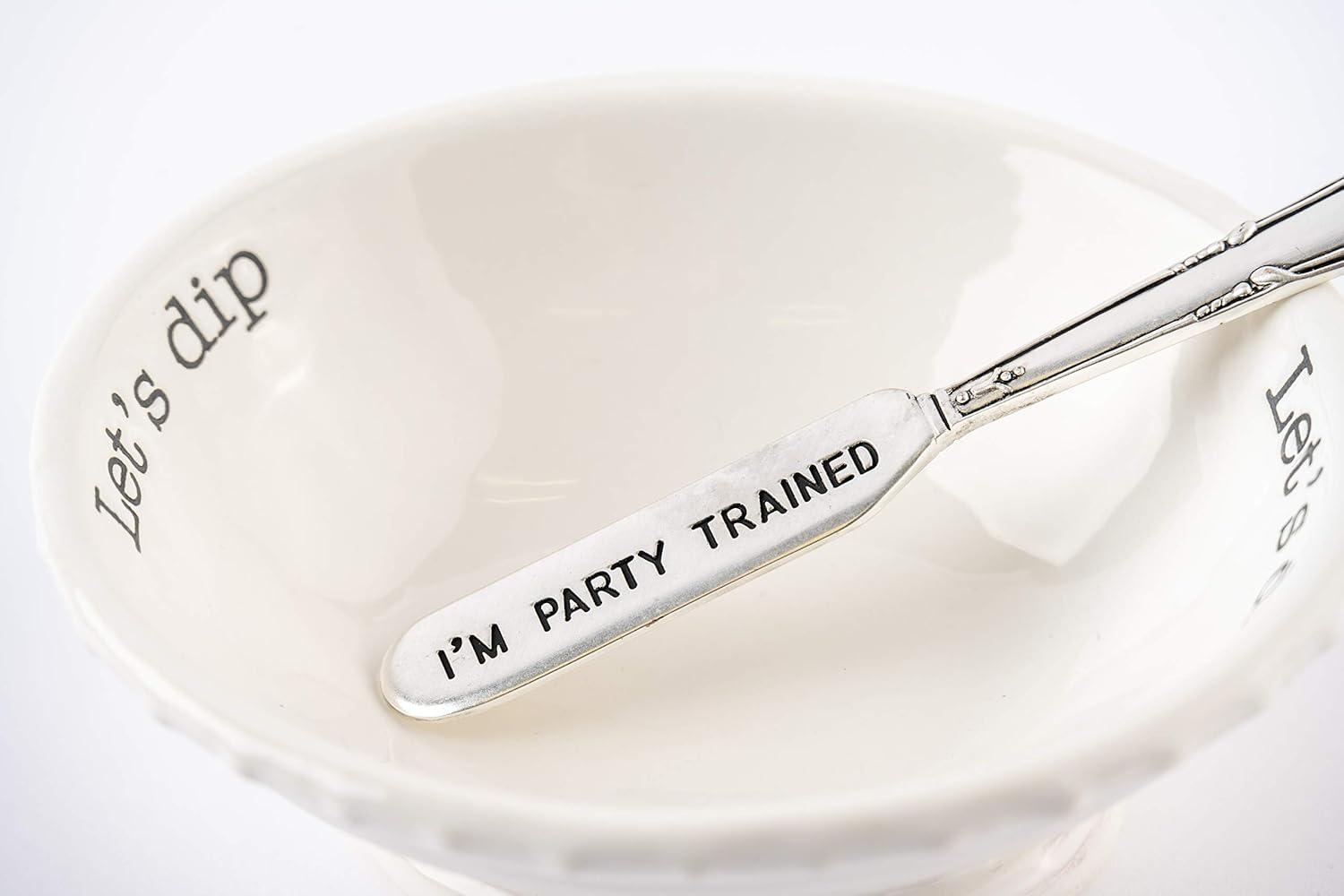 imageMud Pie Circa Lets Dip Set White 2quot x 6quot