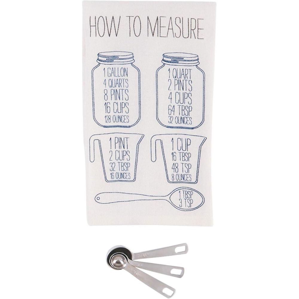 imageMud Pie Measuring Spoon and Dish Towel 2 Piece Set How to Measure