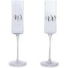 Mud Pie Mrs. Wedding Champagne Glass Set, One Size, Silver, 9 fluid ounces, 2 Count (Pack of 1)(9 Ounces)