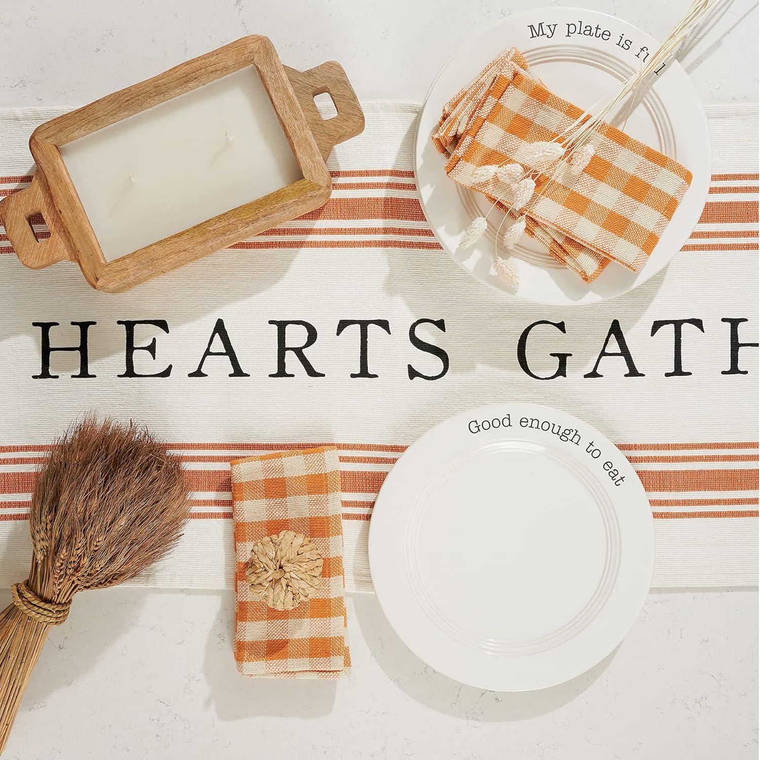 imageMud Pie Harvest Check Napkin Set Orange 18quot x 18quot