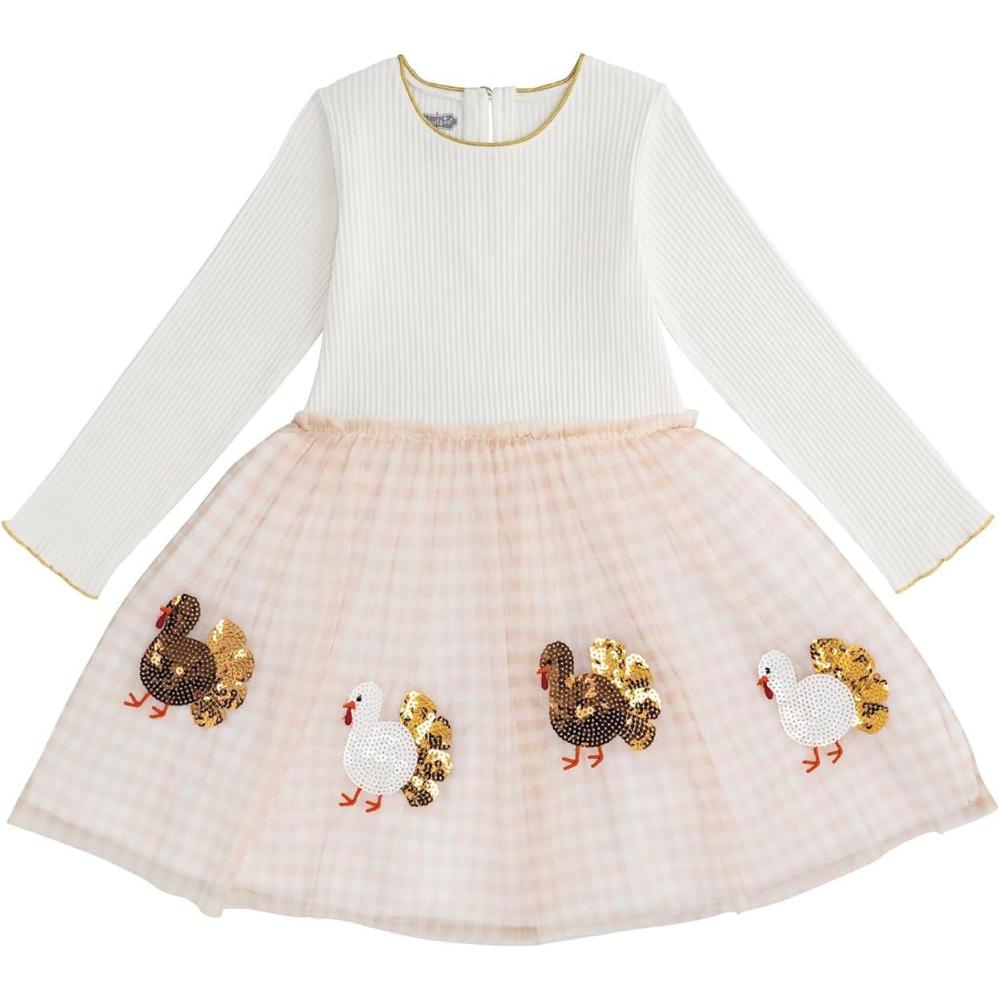 imageMud Pie Baby Girls Kids Thanksgiving Turkey Tutu DressWhite