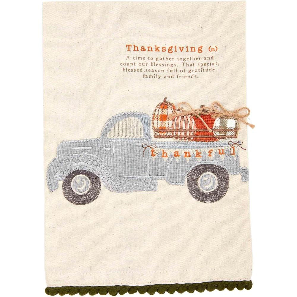 imageMud Pie Thanksgiving Hand Towel Gobble Gobble 21quot x 14quotThanksgiving