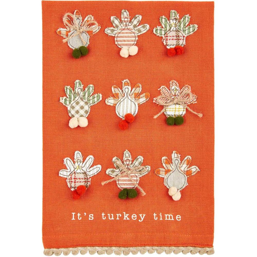 imageMud Pie Thanksgiving Hand Towel Gobble Gobble 21quot x 14quotTurkey Time