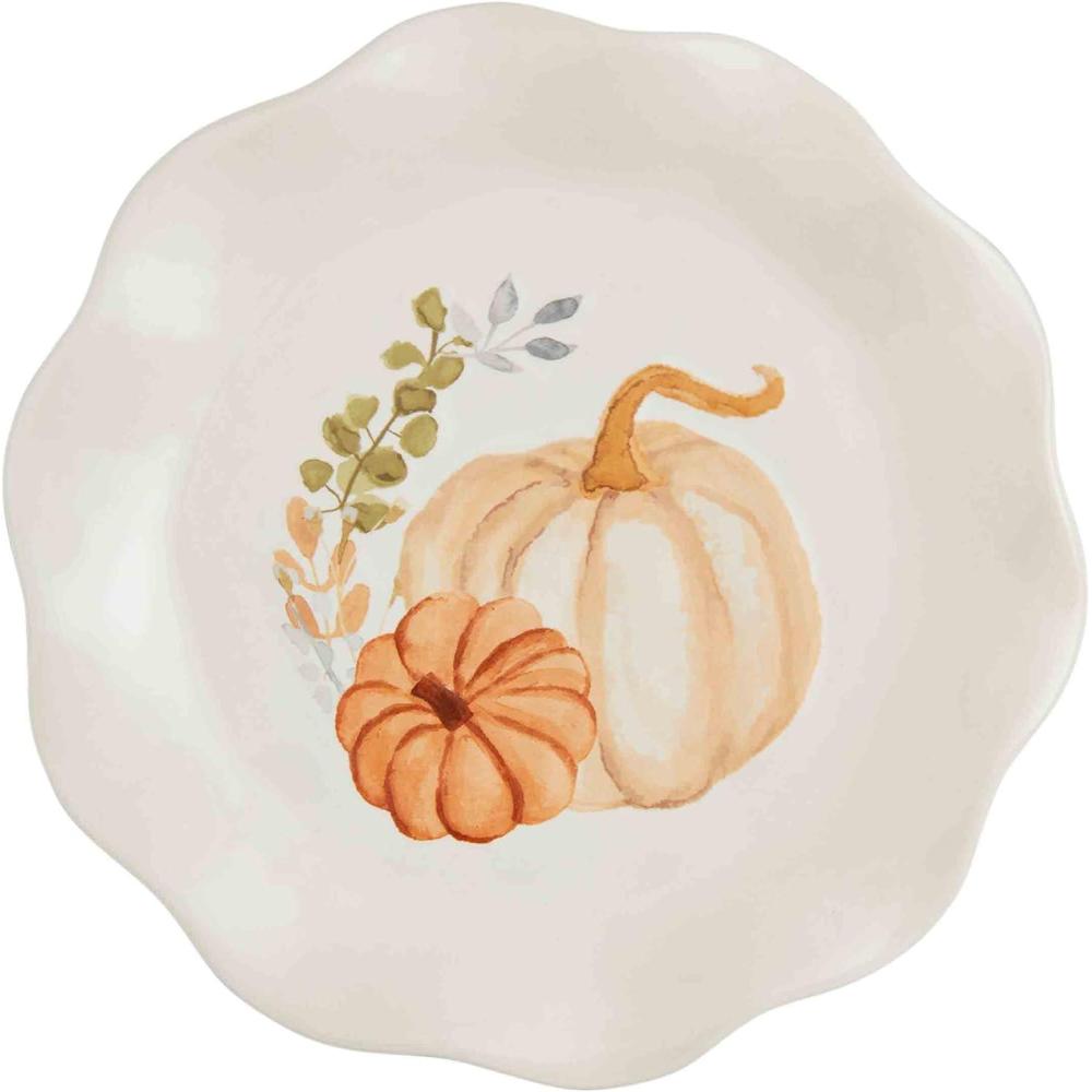 imageMud Pie Thanksgiving Salad Plate Double Pumpkin 8inch Diameter 1 Piece Only