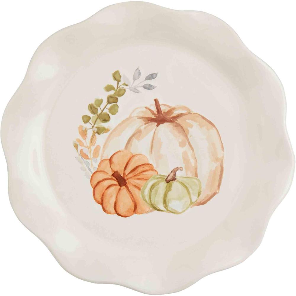 imageMud Pie Thanksgiving Salad Plate Pumpkins 8quot dia 1 pc onlyPumpkins